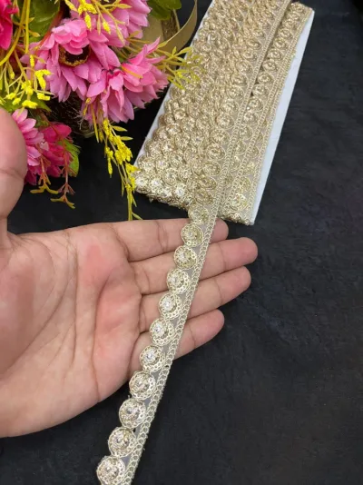Affordable Gold Embroidered Lace